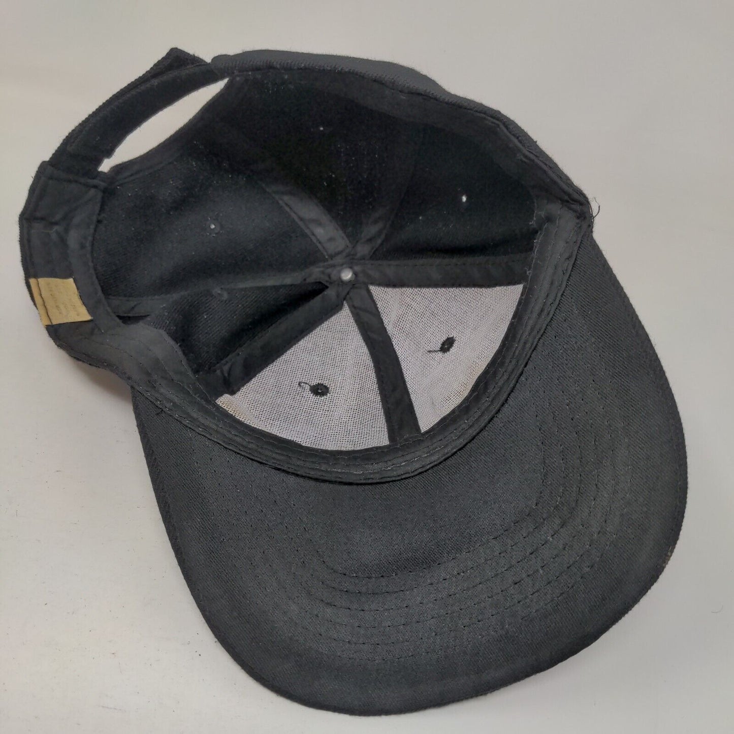 Unbranded Strapback Hat Black One Size Adjustable Vented Holes 6 Panel Blank