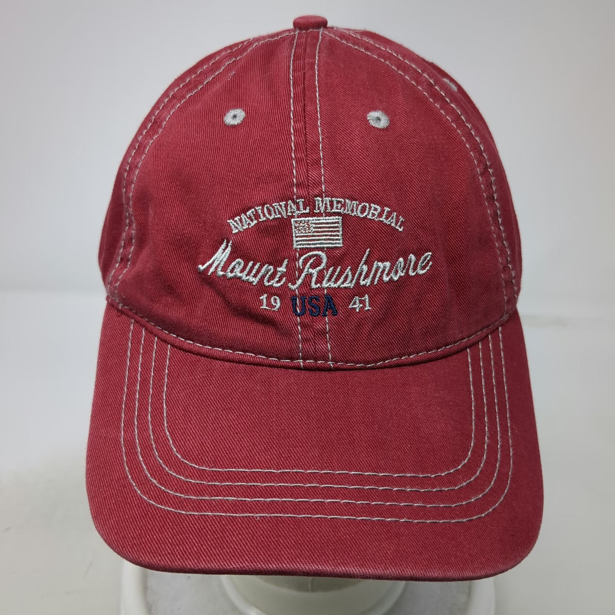 Duranrain Mount Rushmore National Memorial Red Baseball Cap OSFM Slideback Hat