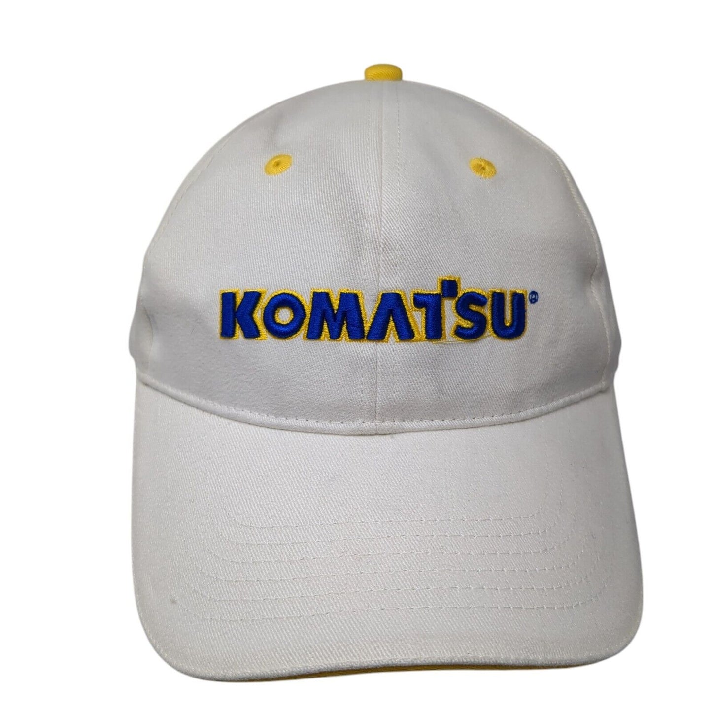 Komatsu Slideback Hat White One Size Adjustable Embroidered North American