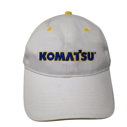 Komatsu Slideback Hat White One Size Adjustable Embroidered North American