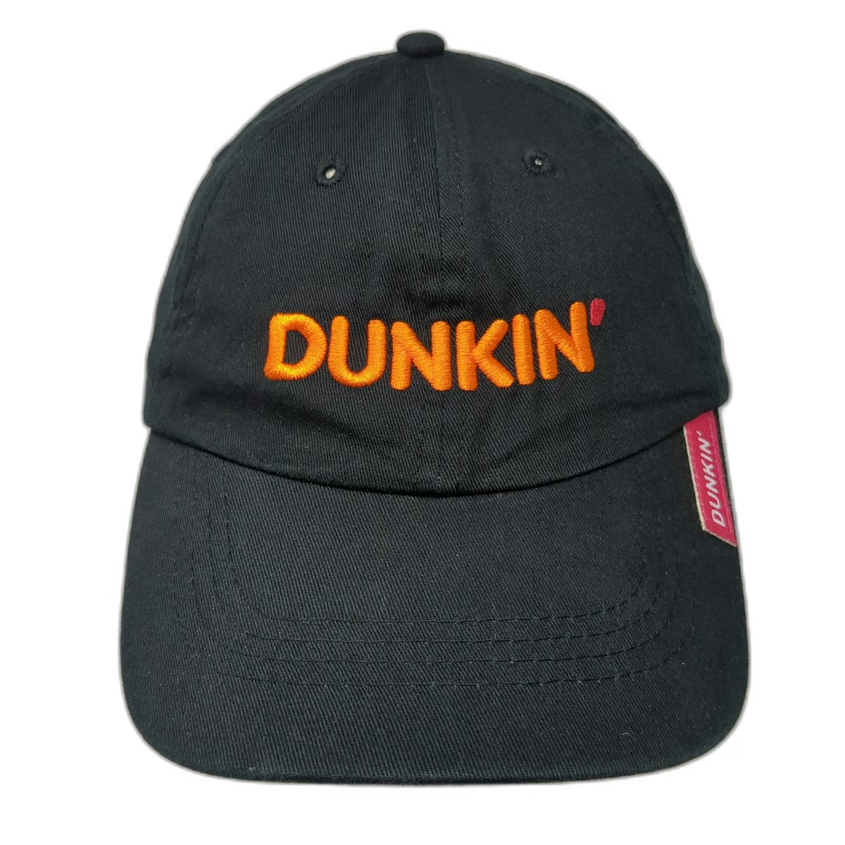 Dunkin' Baseball Cap Black One Size Strapback Embroidered Coffee Logo Adjustable