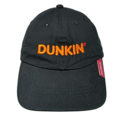 Dunkin' Baseball Cap Black One Size Strapback Embroidered Coffee Logo Adjustable
