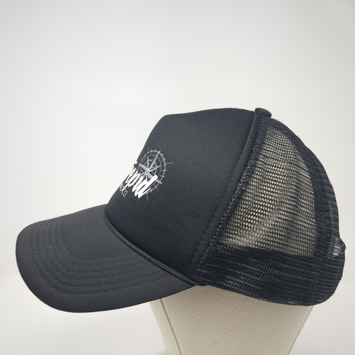 Intrepid Clothing Co. Trucker Hat Black One Size Adjustable Mesh Back Rope