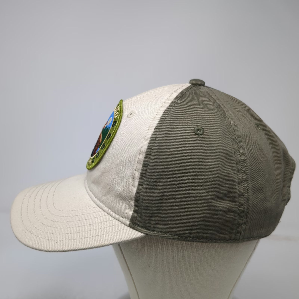 G-54 Hat Graphix Idaho Wildlife Moose Patch Gray Beige Baseball Cap One Size