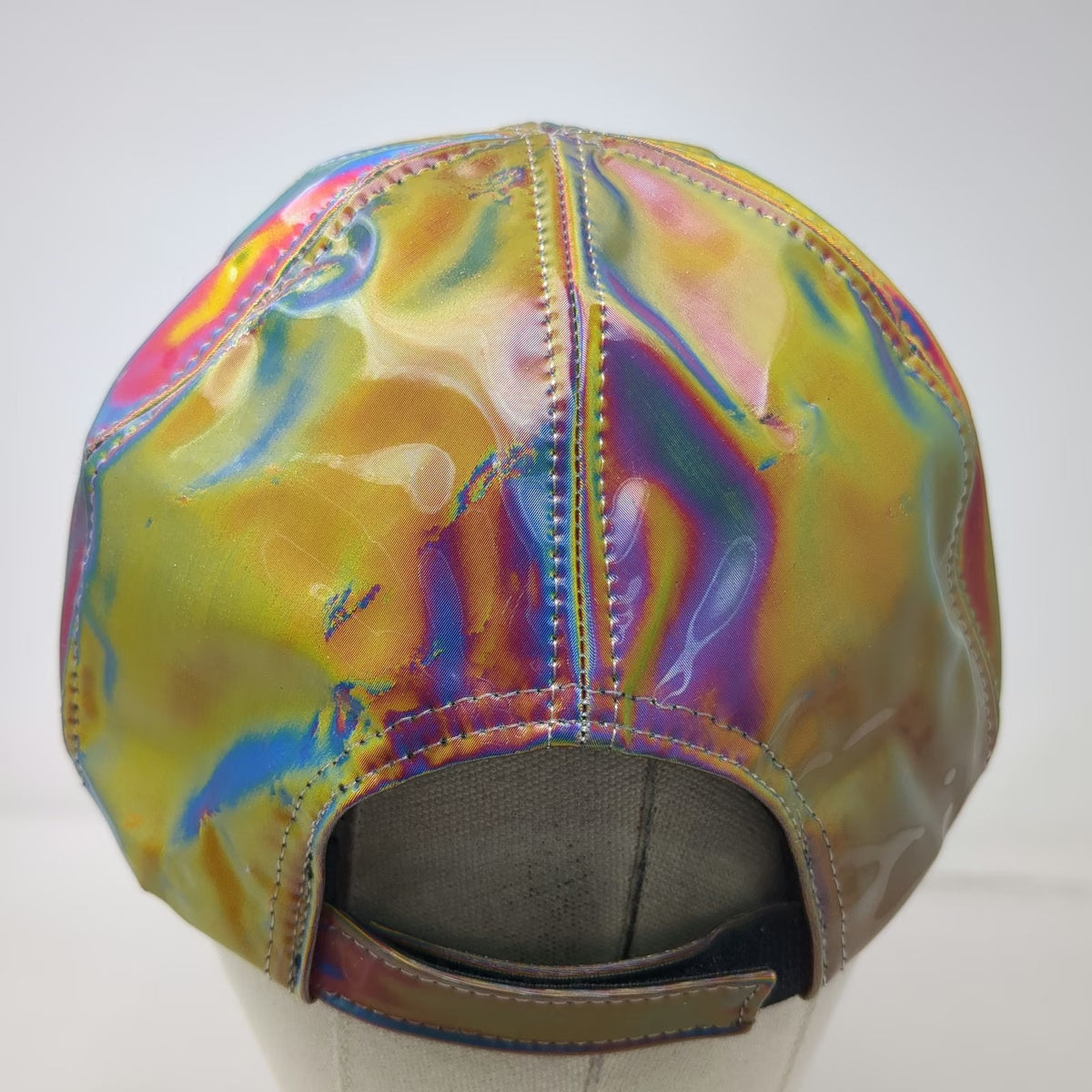 Baseball Cap Gold Pink Blue One Size Strapback Iridescent Rainbow Novelty Hat