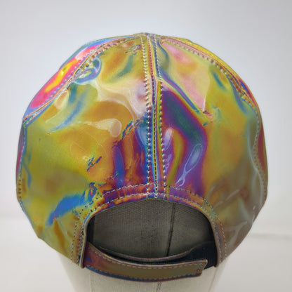 Baseball Cap Gold Pink Blue One Size Strapback Iridescent Rainbow Novelty Hat