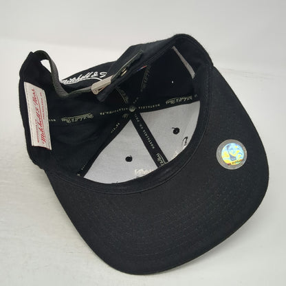 Brooklyn Nets NBA Mitchell & Ness Black One Size Hat Cap Flat Brim Slideback