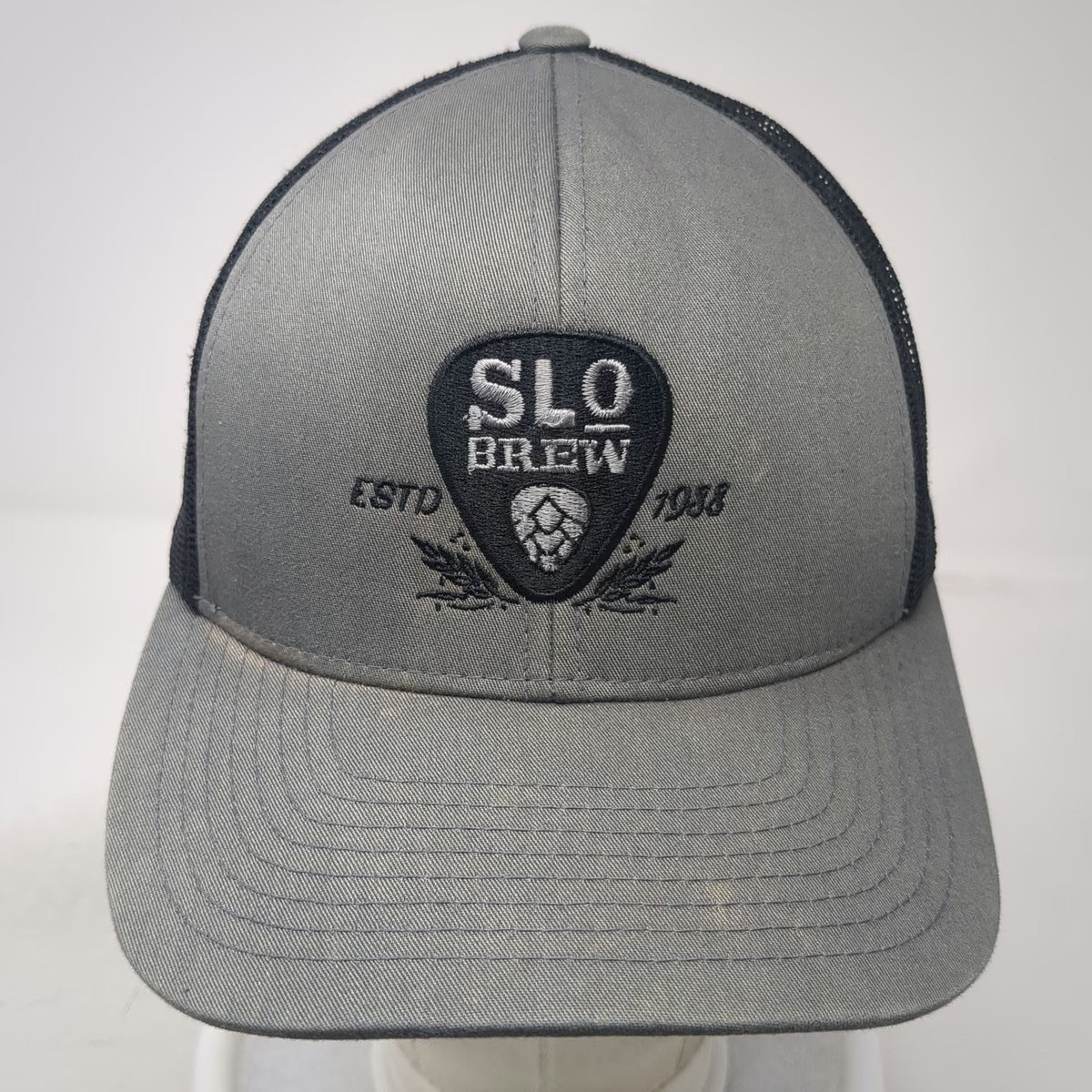 Pacific Headwear Trucker Hat Gray OSFM SLO BREW 104C Pro Model Mesh Back Snap