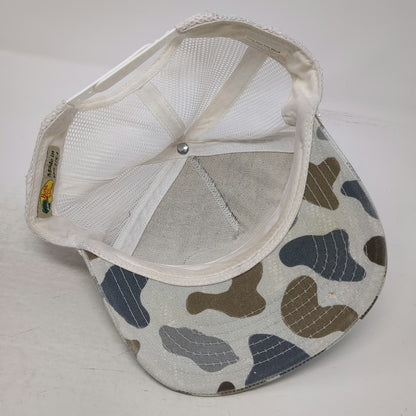 Bass Pro Shops Trucker Hat Gray One Size Made in USA Camo Mesh Snapback Rope