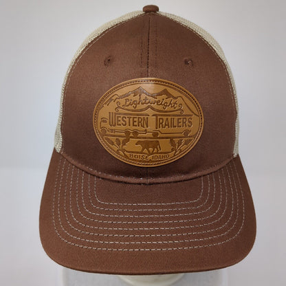 Western Trailers Boise ID Snapback Trucker Hat Brown One Size Mesh Back