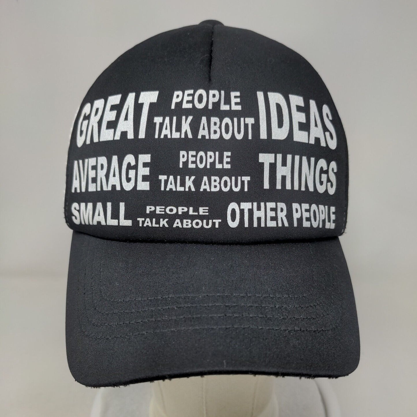 Great People Talk About Ideas Trucker Hat Black One Size Adjustable Mesh Back