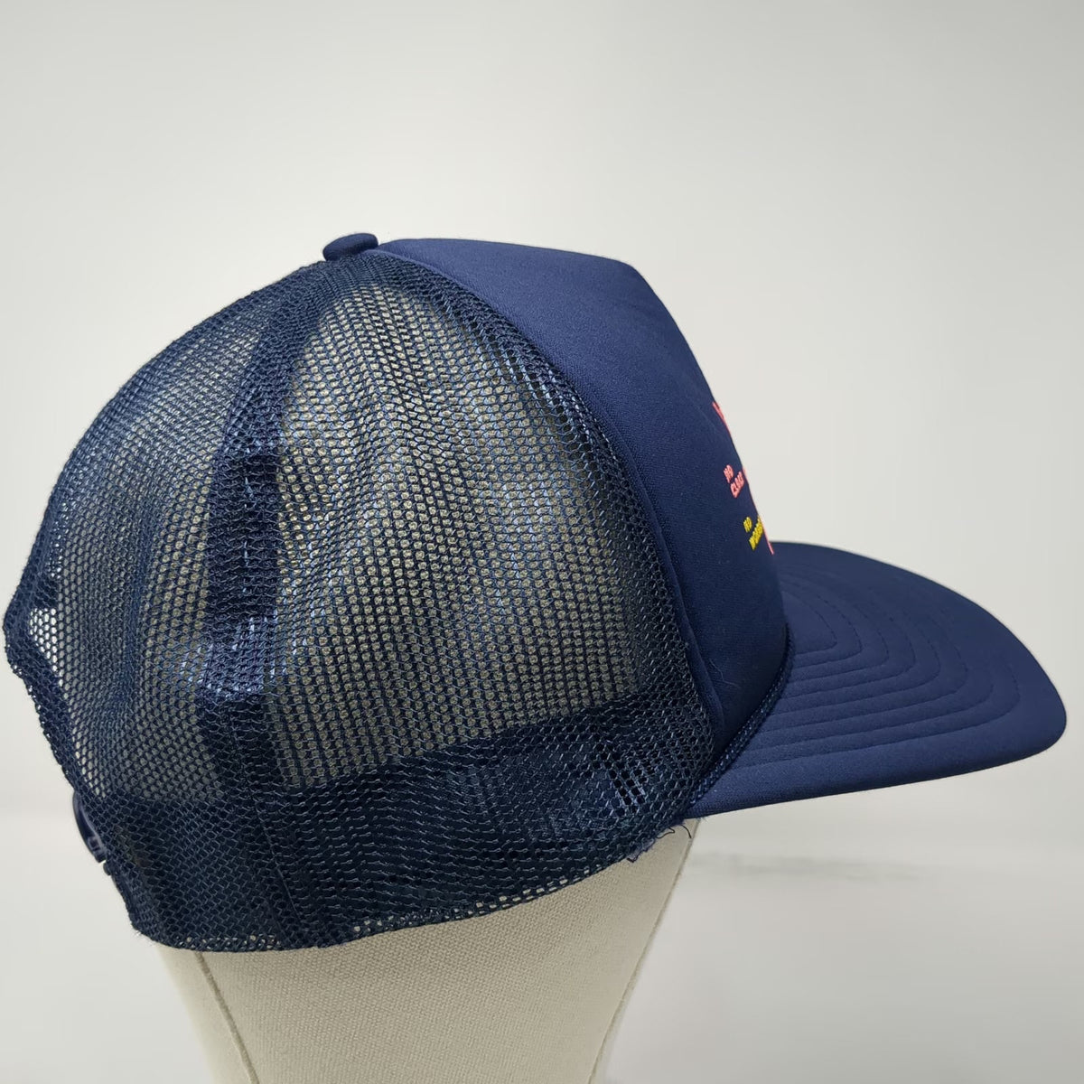 Blue Trucker Hat One Size Snapback Retired No Clock No Phone Mesh Rope Cap