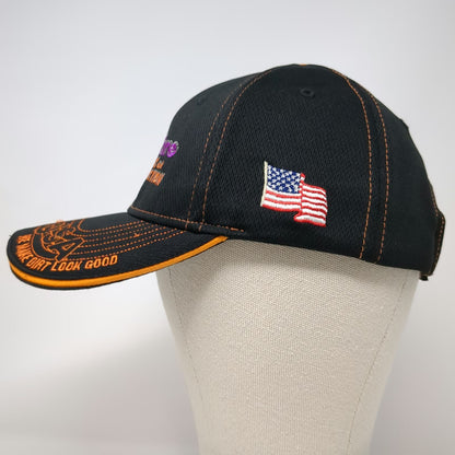 Triple Crown Baseball Cap Black One Size Strapback USA Flag Performance Hat