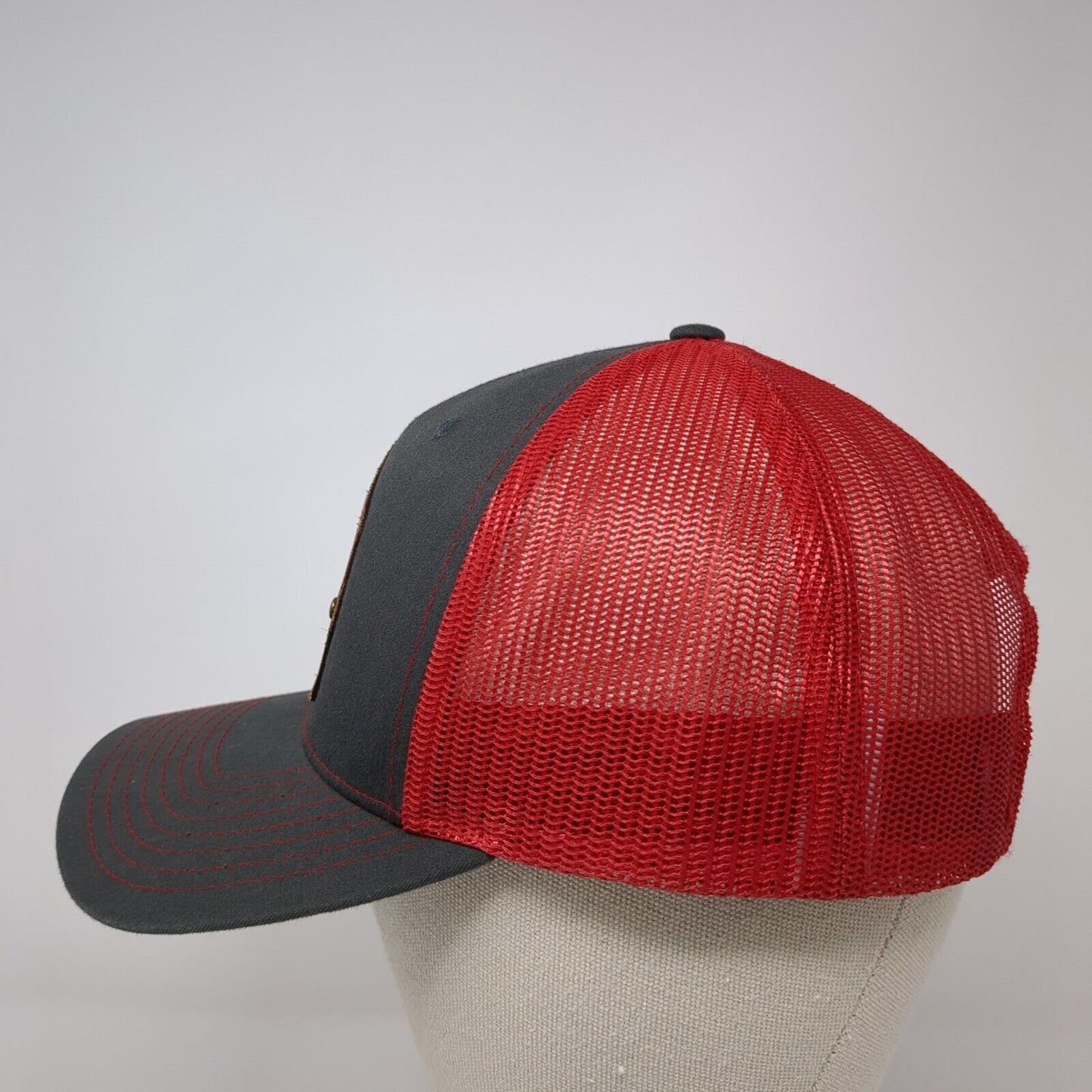 NFD Leather Patch Snapback Mesh Back Trucker Hat Multicolor One Size