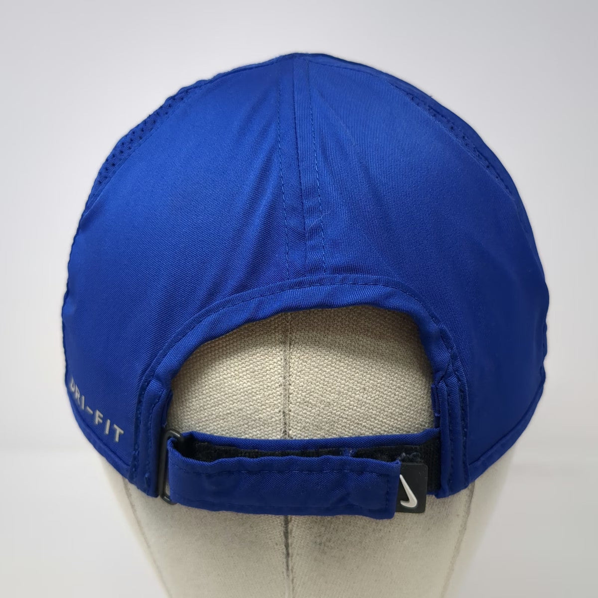 Nike Baseball Cap Blue One Size Dri-Fit Featherlight Mesh Strapback Hat Swoosh