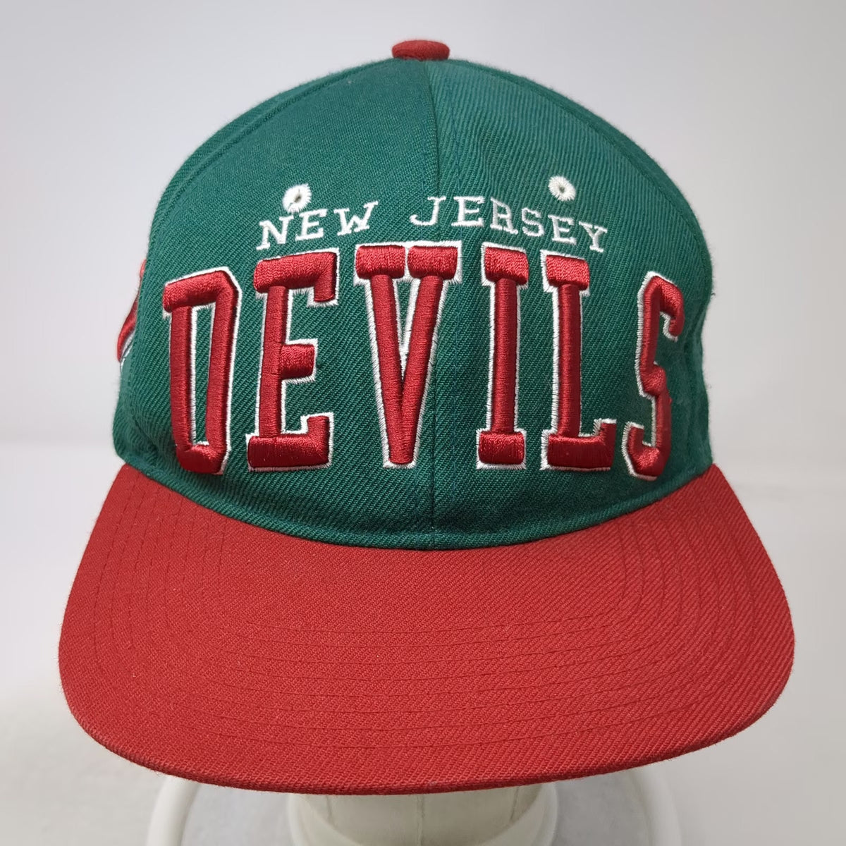New Jersey Devils NHL Zephyr Snapback Hat Green Red White One Size Flat Brim