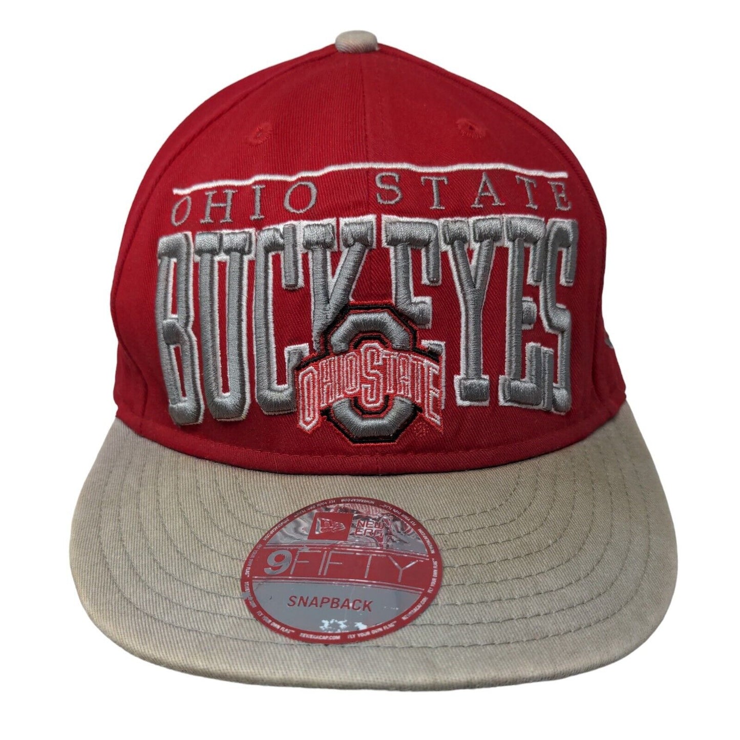 New Era Men's Snapback Hat Red OSFM Embroidered Ohio State Buckeyes Logo