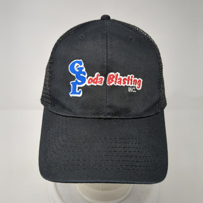 GSL Soda Blasting Inc. Snapback Trucker Hat Black One Size Mesh Back