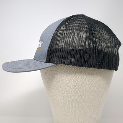 Pacific Headwear Trucker Hat Gray Black One Size Merrick Logo Mesh Snapback Cap