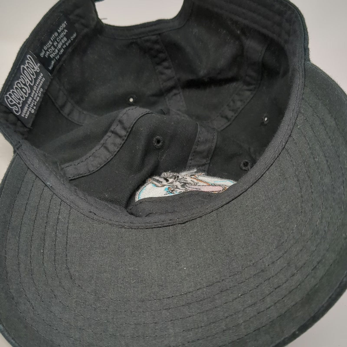 Scooby-Doo Baseball Cap Black One Size Embroidered Character Patch Hat Slideback