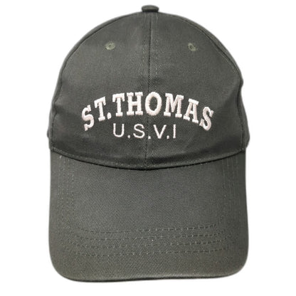 St. Thomas U.S.V.I. Baseball Cap Green One Size Strapback Embroidered Travel Hat