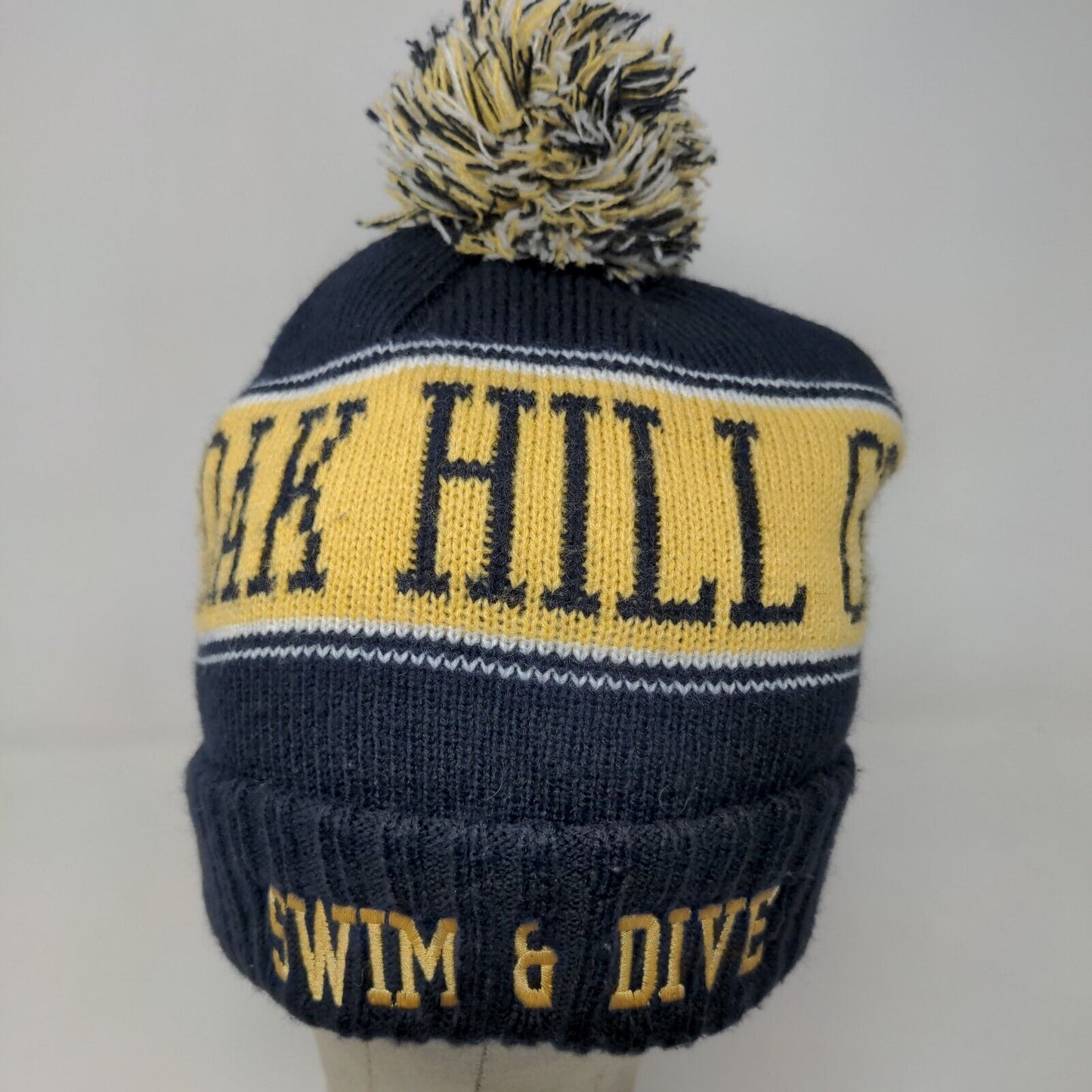 Oak Hill Golden Eagles Swim & Dive Men's Knit Beanie Hat Blue Gold Size OS
