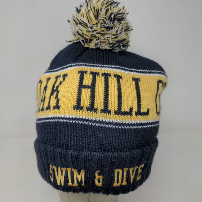 Oak Hill Golden Eagles Swim & Dive Men's Knit Beanie Hat Blue Gold Size OS