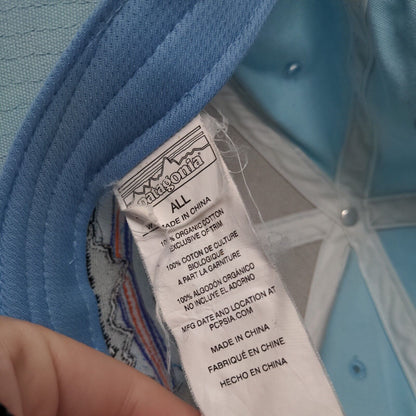 Patagonia Snapback Hat Blue OSFA Adjustable Embroidered 6 Panel Organic Cotton