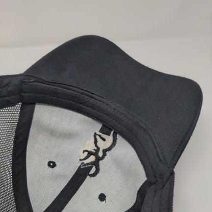 Browning Snapback Trucker Hat Black One Size Adjustable Mesh Back Embroidered