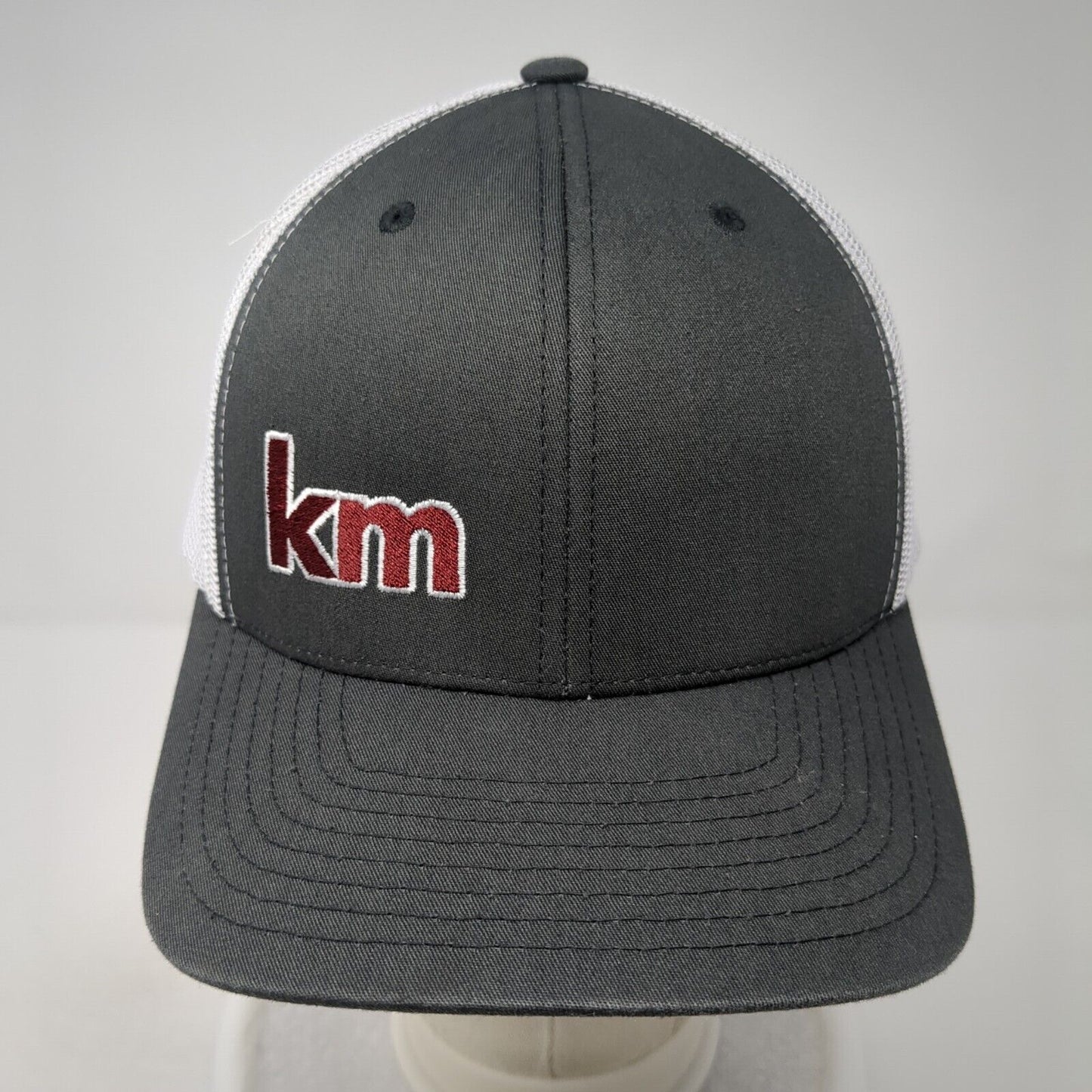 Km Snapback Trucker Hat Gray One Size Adjustable Mesh Back Classics Yupoong