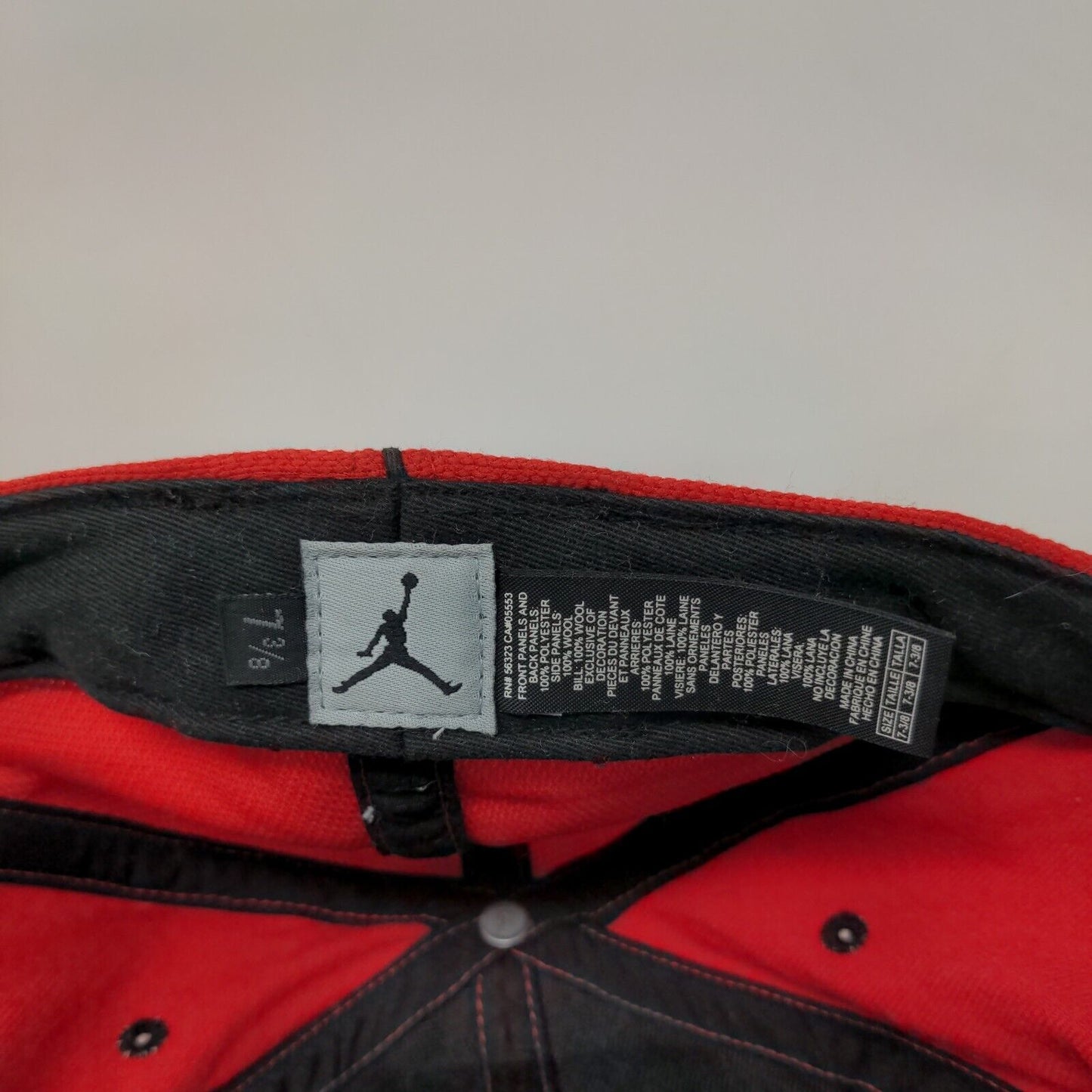 Jordan Jumpman Fitted Hat Red 7 3/8 Embroidered Colorblock 6 Panel