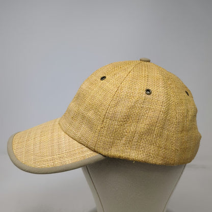 Dorfman Pacific Co Baseball Cap Yellow One Size Straw Textured Strapback Hat