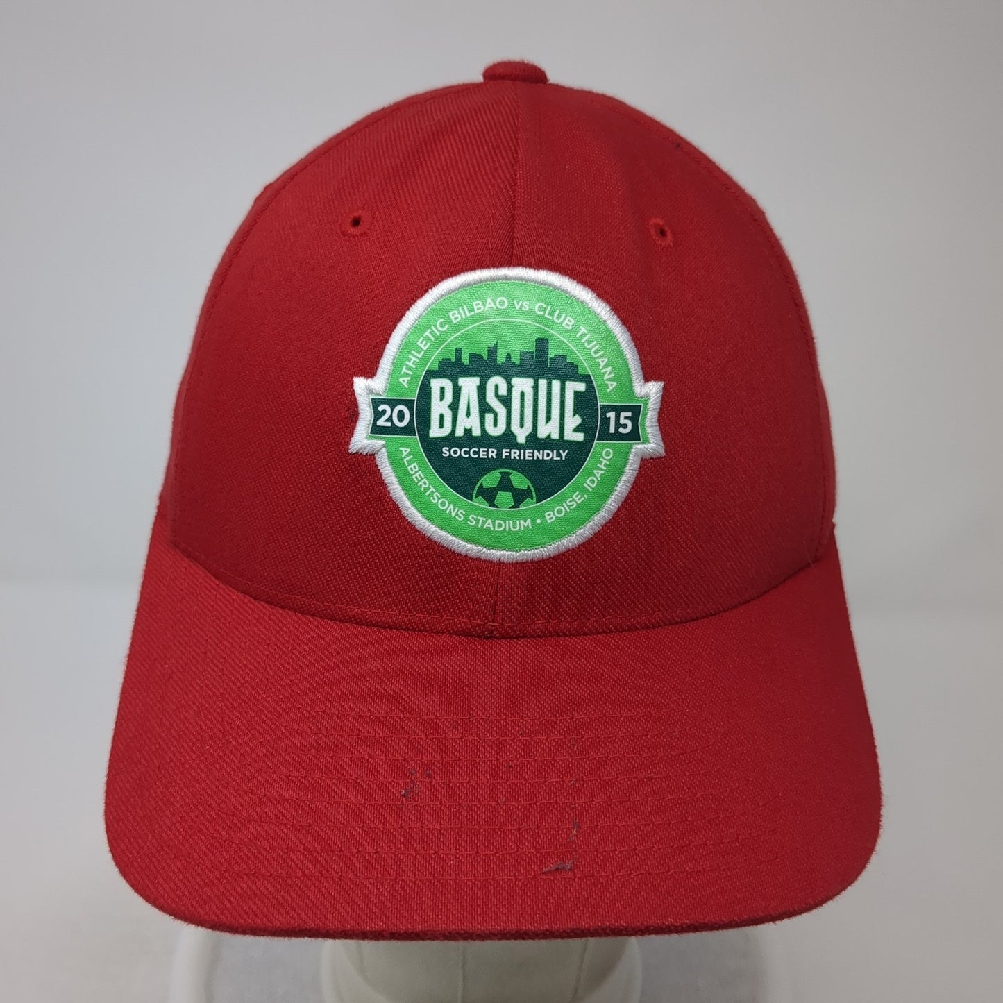 2015 Basque Soccer Friendly Fitted Hat Red Small Embroidered Richardson