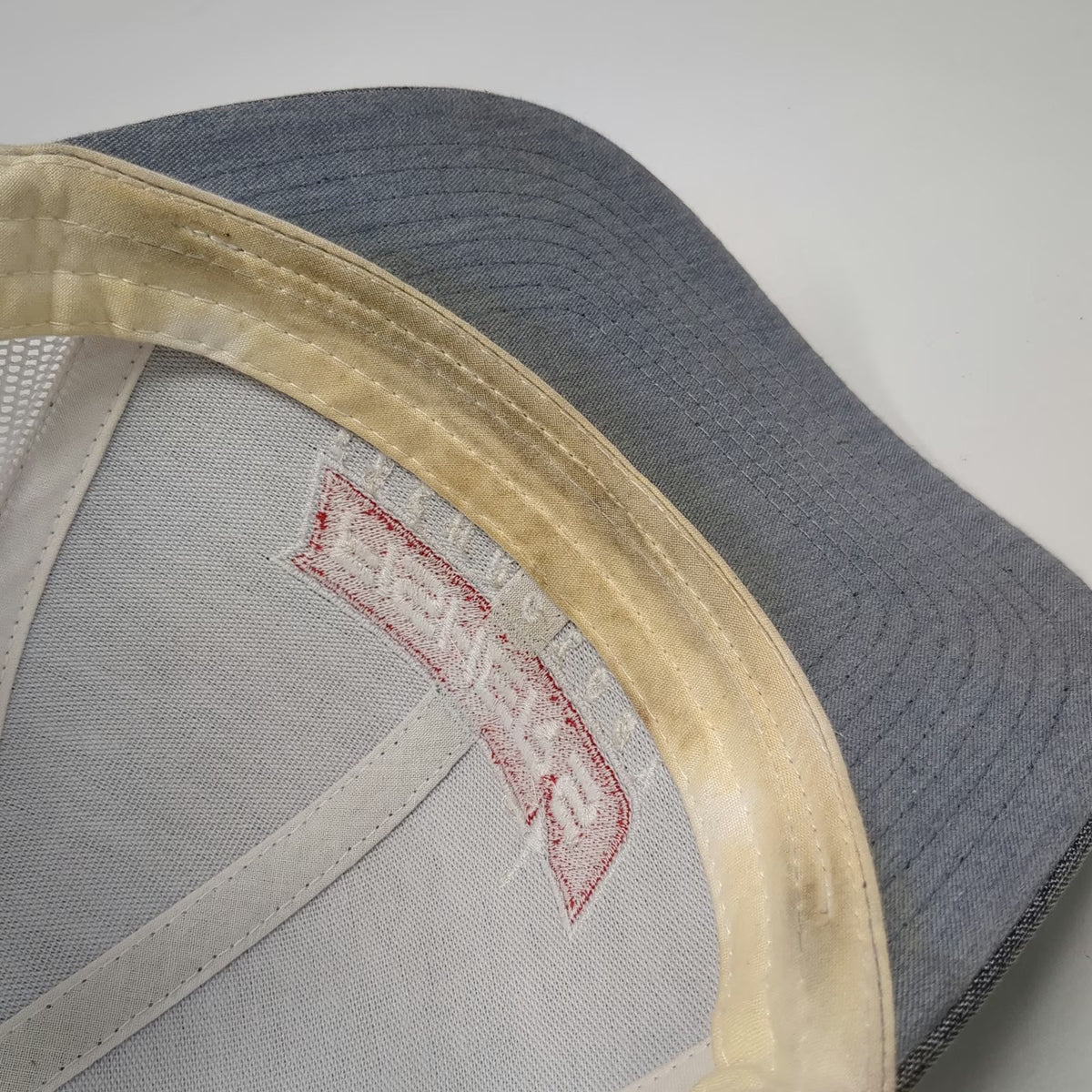 Pacific Headwear Trucker Hat Gray White OSFM Fishers Technology Mesh Snapback
