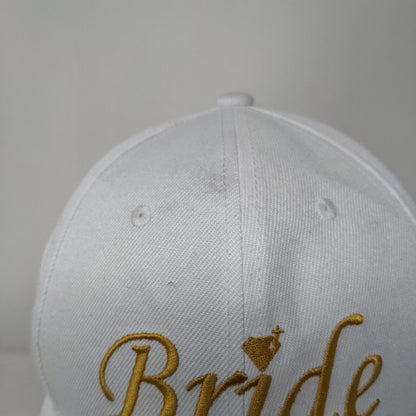 Bride Lace Veil Hat White One Size Embroidered Solid 6 Panel Vent Holes