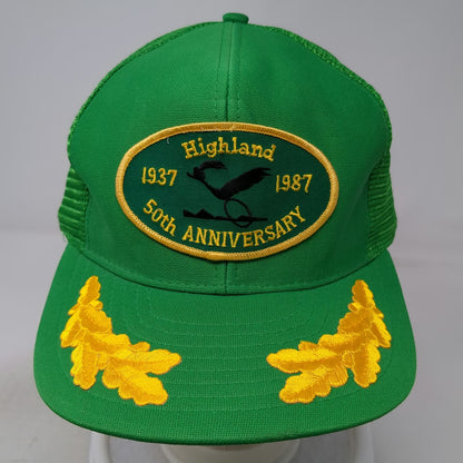 Sportcap Trucker Hat Green OS Highland 50th Anniversary Roadrunner Patch Vintage