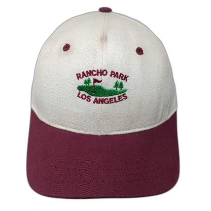 Cali Fame Baseball Cap White Red OS Rancho Park Los Angeles Golf Made in USA