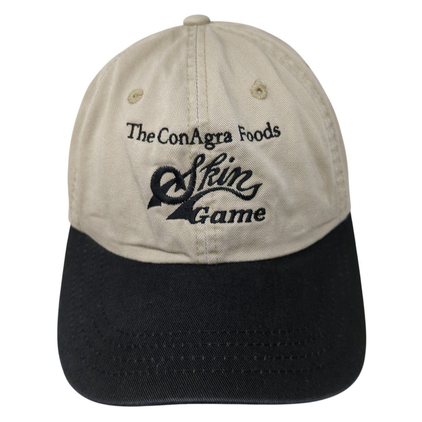 The ConAgra Foods Skin Game Slideback Hat Tan OS Adjustable Embroidered Imperial