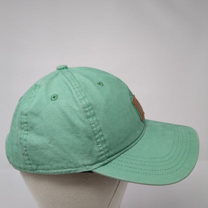 Carhartt Strapback Hat Green One Size Adjustable Leather Patch 6 Panel