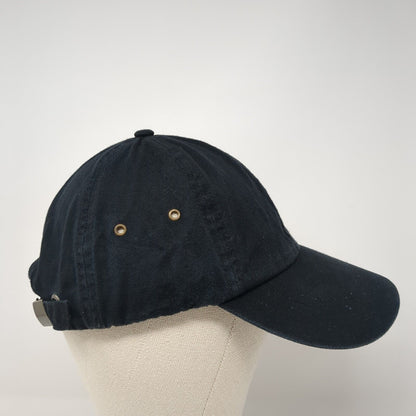 Anvil Slideback Hat Black One Size Solid Adjustable Vent Holes Blank