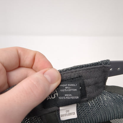 Icon Snapback Mesh Back Trucker Hat Black Patch Logo Poly Cotton Blend