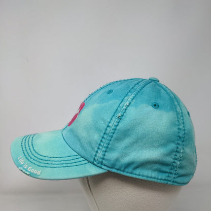 Life Is Good Flip Flops Slideback Hat Greenish-Blue One Size Embroidered