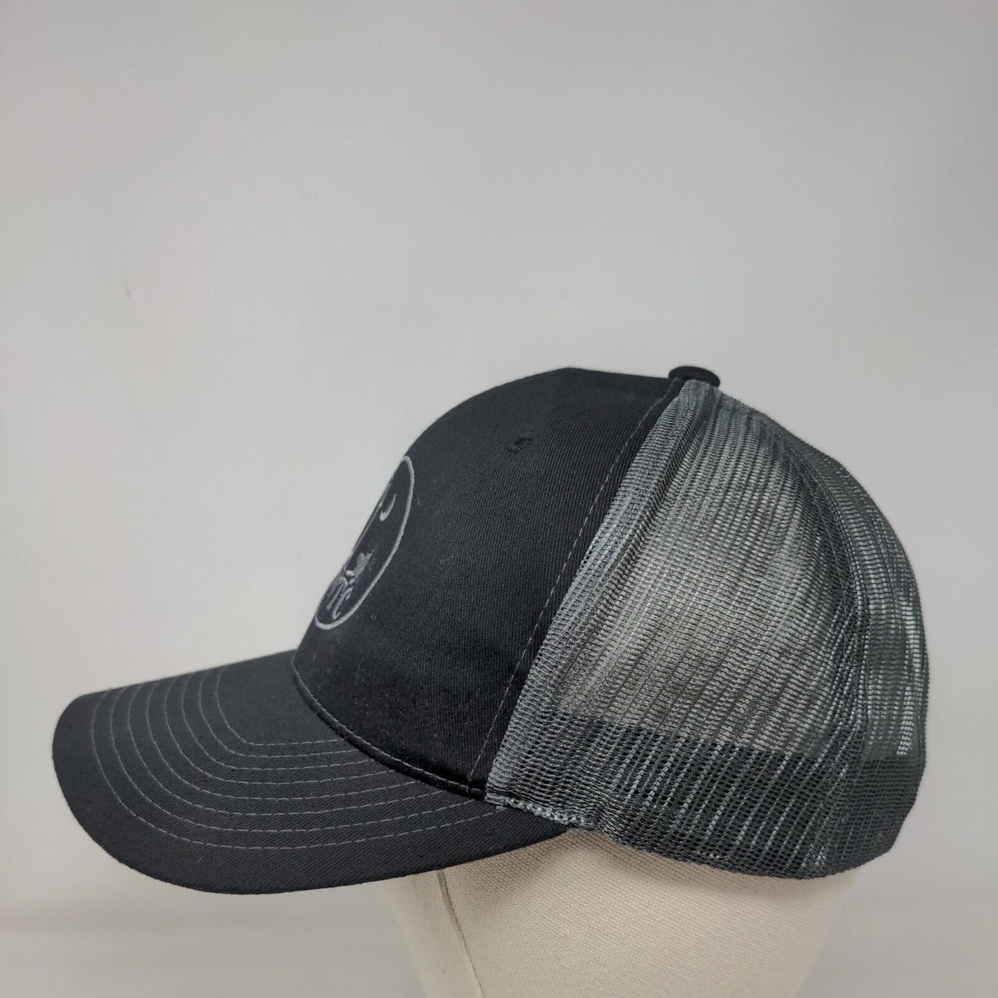 WTC Snapback Trucker Hat Black OSFM Adjustable Vented Holes Mesh Back 6 Panel