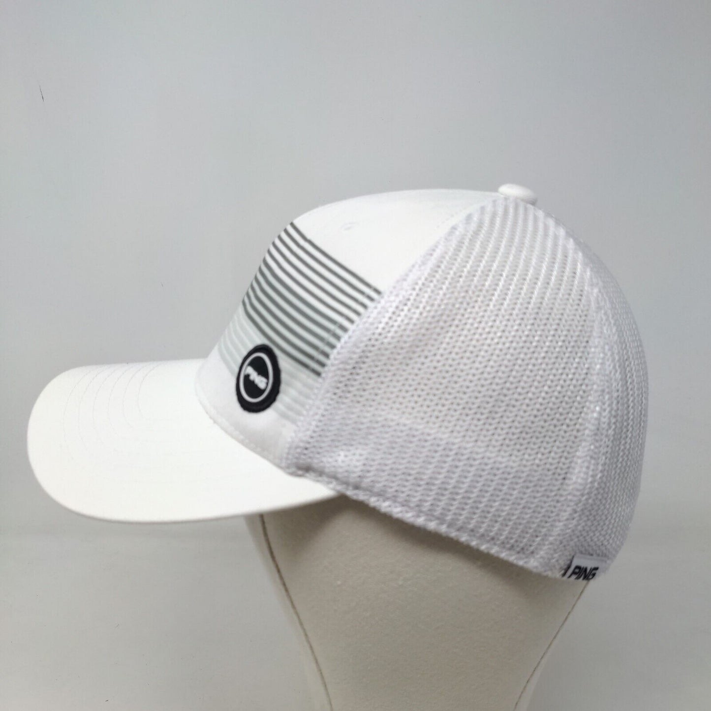 Ping Men's Fitted Mesh Back Trucker Hat White Size L/XL Embroidered Logo