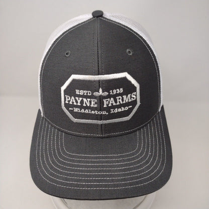 Payne Farms Snapback Mesh Back Trucker Hat Gray OSFA Embroidered