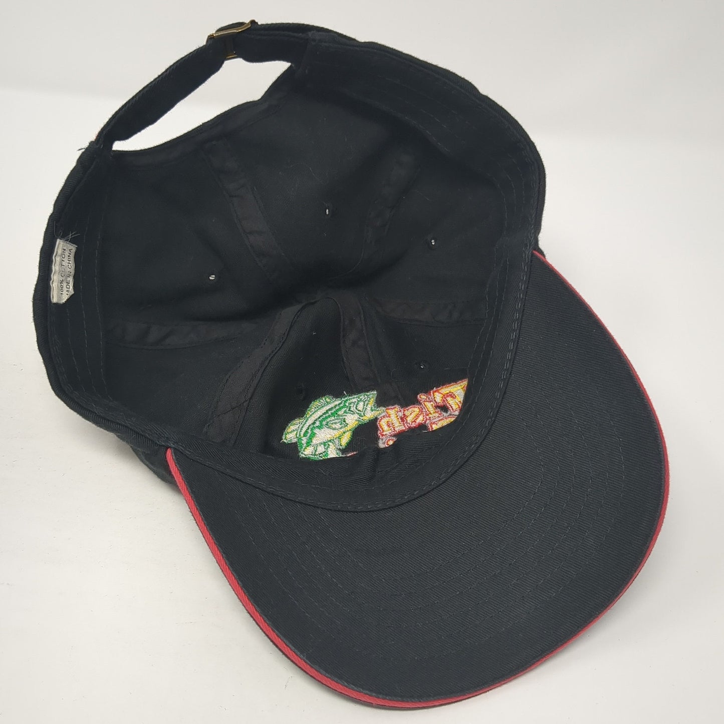 Fish Sniffer Slideback Hat Black One Size Adjustable Embroidered Outdoor