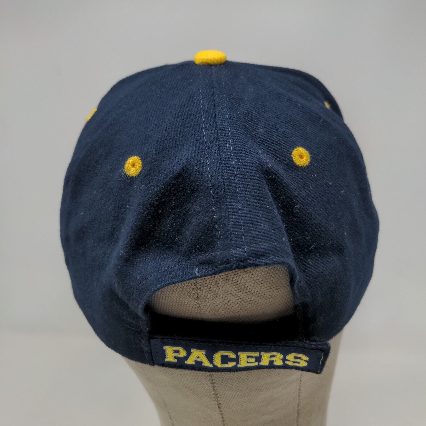 Twins Enterprise Men's Strapback Hat Blue Yellow Size OSFA Indiana Pacers Logo