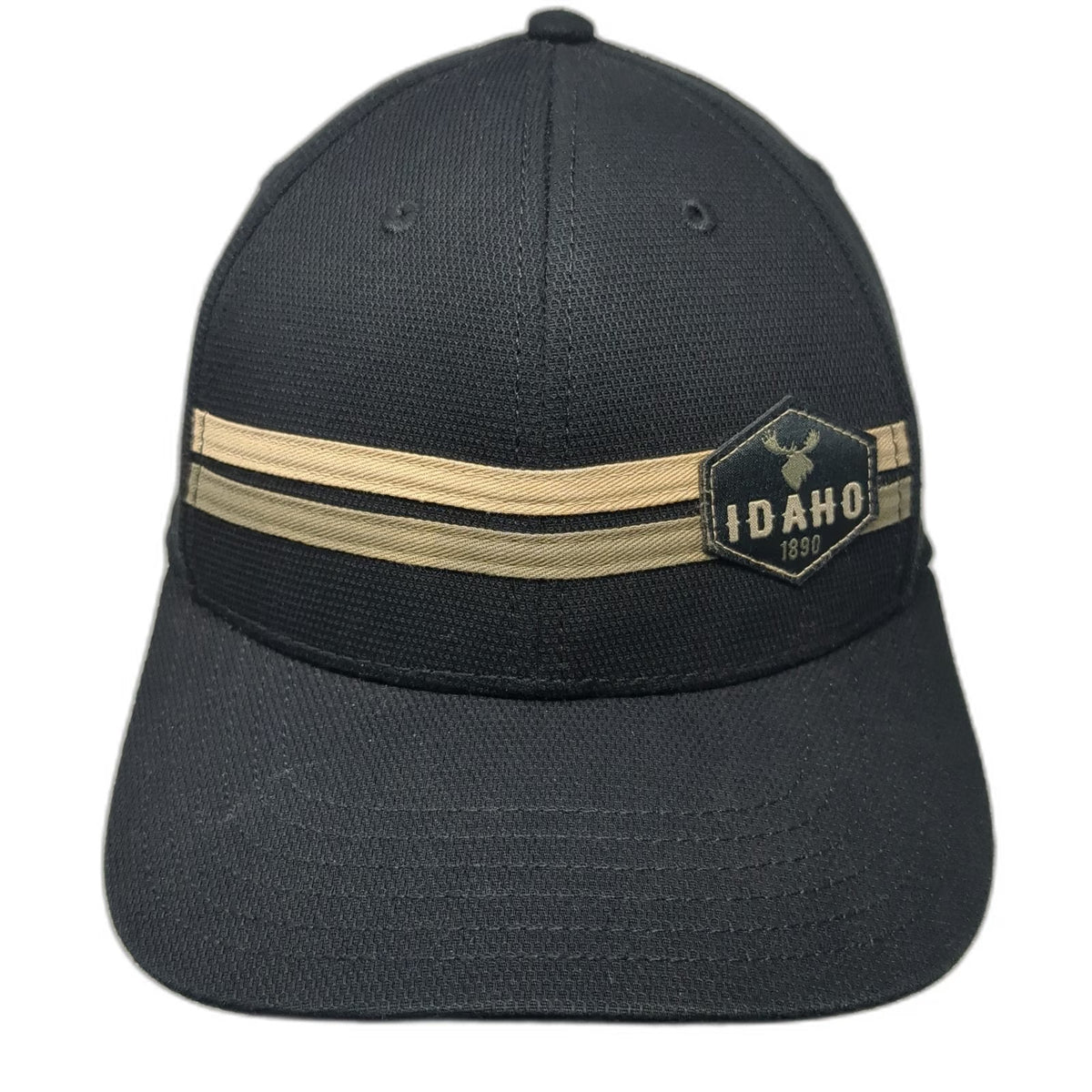 G54 Snapback Hat Black One Size Idaho 1890 Moose Patch Striped Performance Mesh