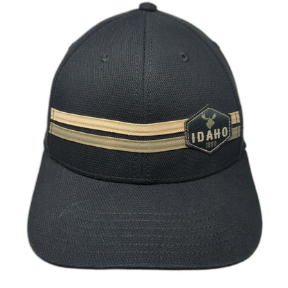 G54 Snapback Hat Black One Size Idaho 1890 Moose Patch Striped Performance Mesh