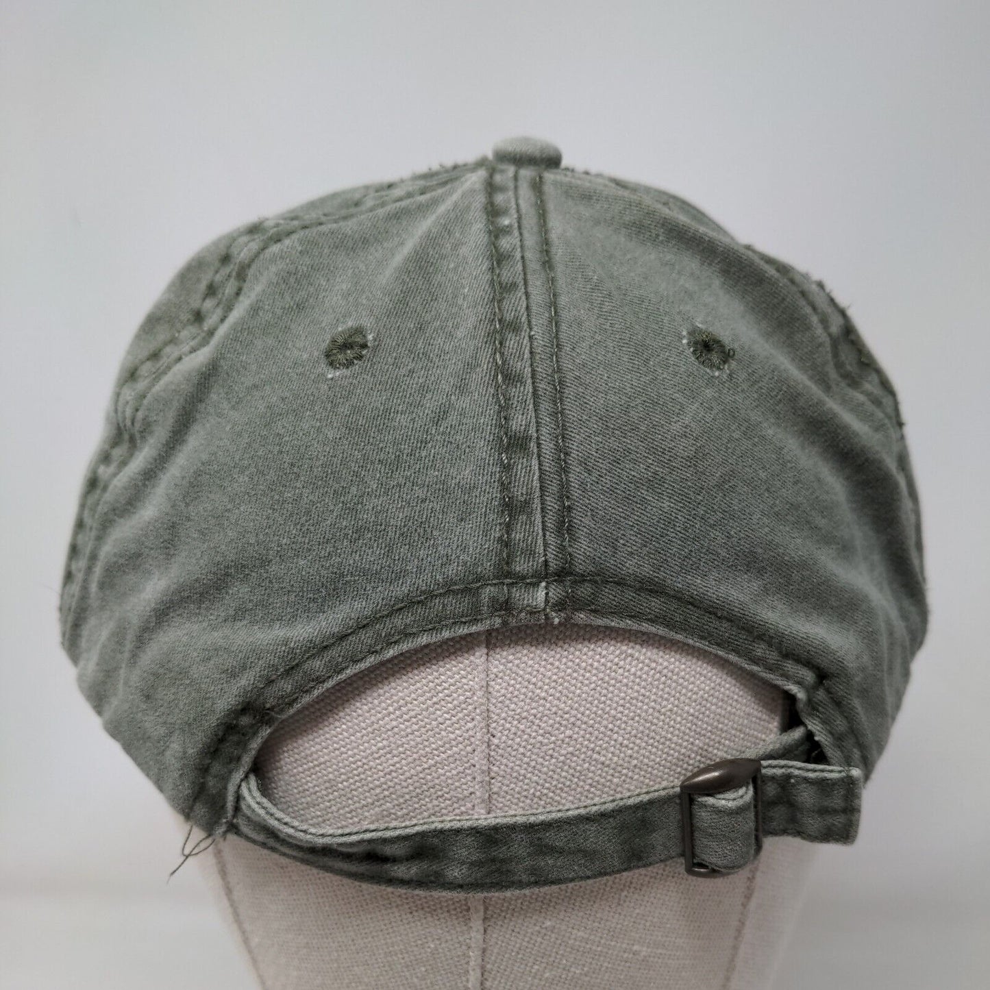 Unbranded Slideback Hat Green OSFM Adjustable Vented Holes 6 Panel Blank